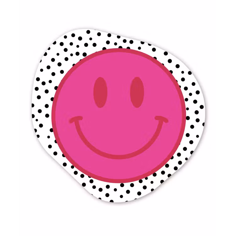 Organisch schilderij - Forex - Smiley - Roze - Stippen — 1