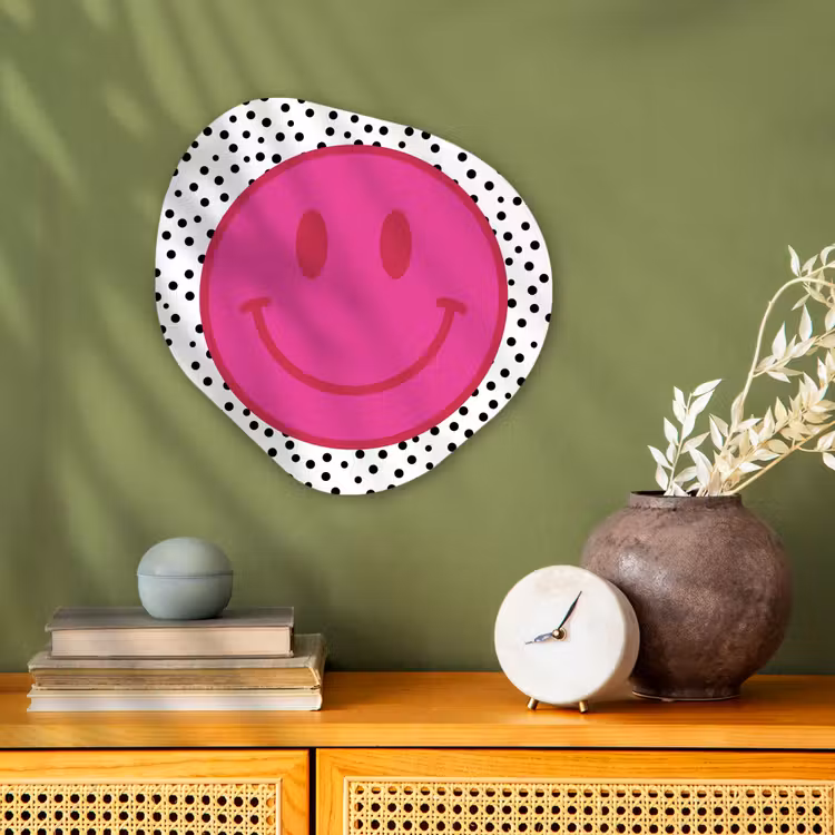 Organisch schilderij - Forex - Smiley - Roze - Stippen — 2