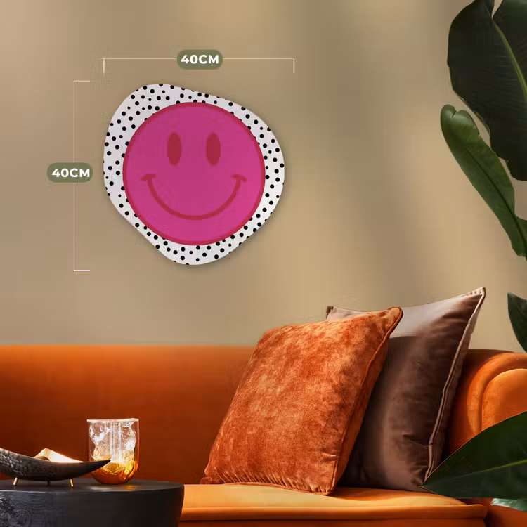 Organisch schilderij - Forex - Smiley - Roze - Stippen — 4