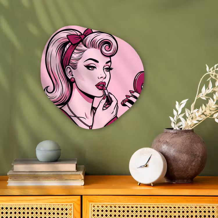 Organisch schilderij - Forex - Vintage - Vrouw - Roze — 2