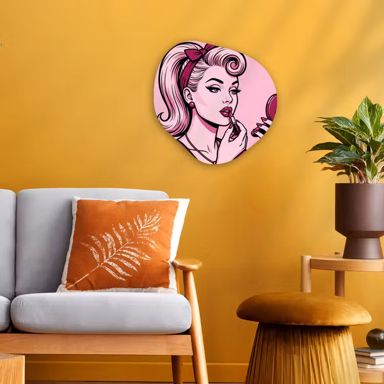 Organisch schilderij - Forex - Vintage - Vrouw - Roze — 3