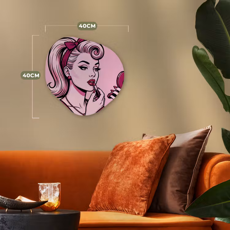 Organisch schilderij - Forex - Vintage - Vrouw - Roze — 4