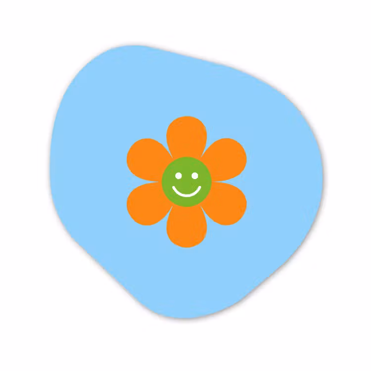 Organische vorm aluminium - Bloem - Smiley - Kleurrijk — 1