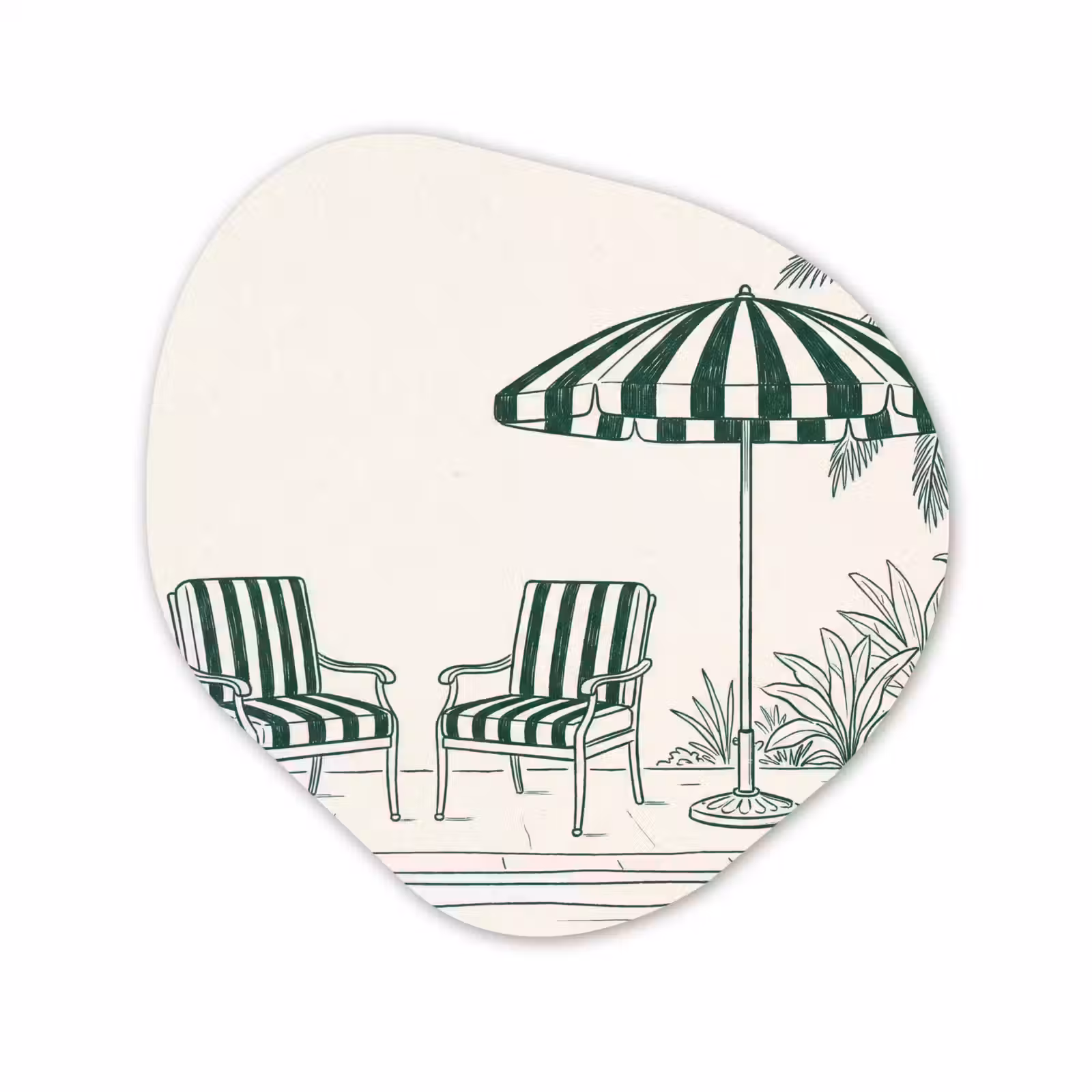 Organisch schilderij - Forex - Terras - Illustratie - Groen — 1