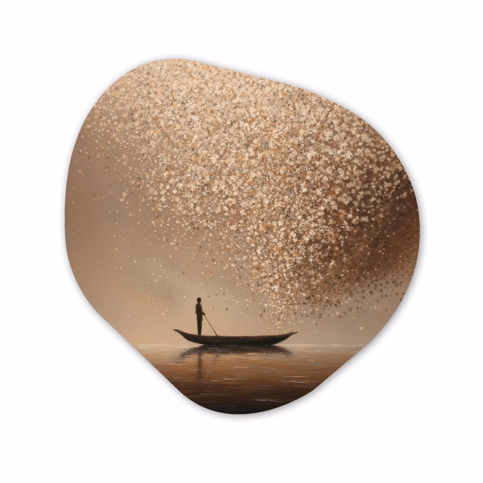 Organische vorm aluminium - Bootje - Blaadjes - Goud - Water — 1