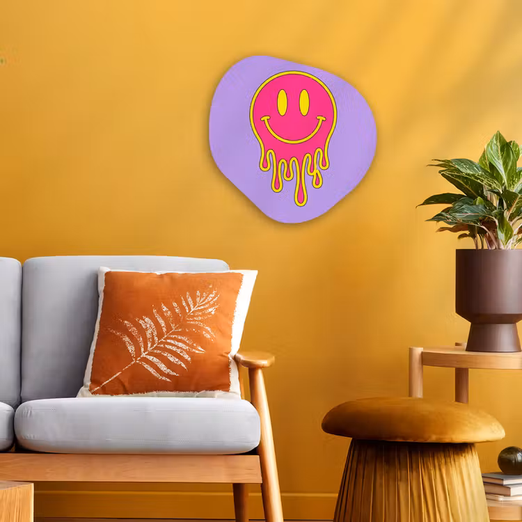 Organisch schilderij - Forex - Smiley - Drip - Neon — 3