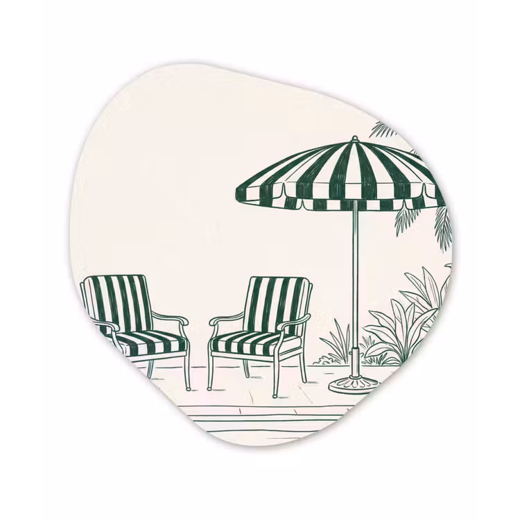Organisch schilderij - Forex - Terras - Illustratie - Groen — 1
