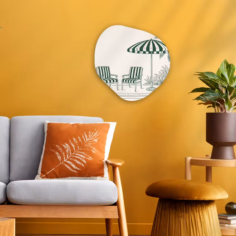 Organisch schilderij - Forex - Terras - Illustratie - Groen — 3