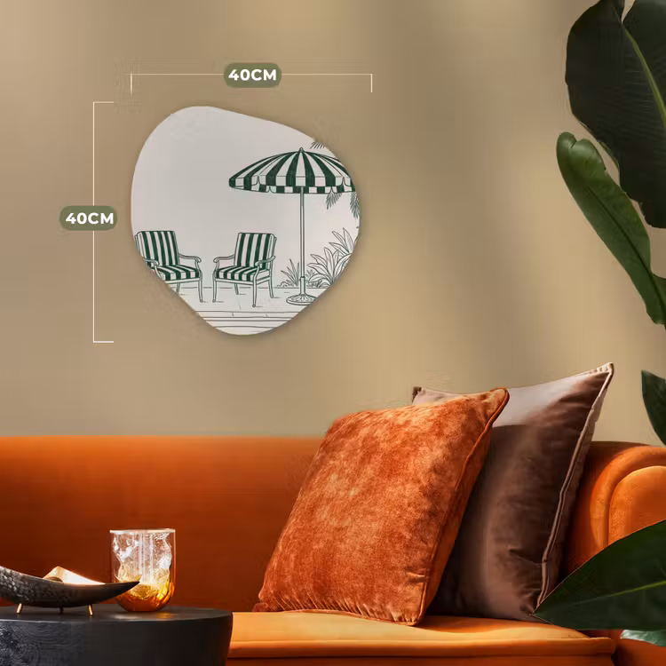 Organisch schilderij - Forex - Terras - Illustratie - Groen — 4