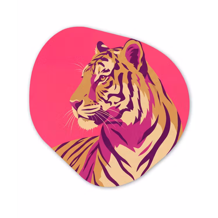 Organisch schilderij - Forex - Tijger - Modern - Neon — 1