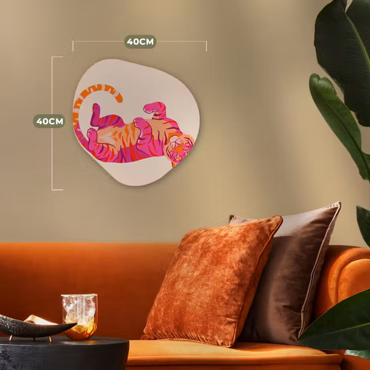 Organisch schilderij - Forex - Tijger - Roze - Oranje — 4