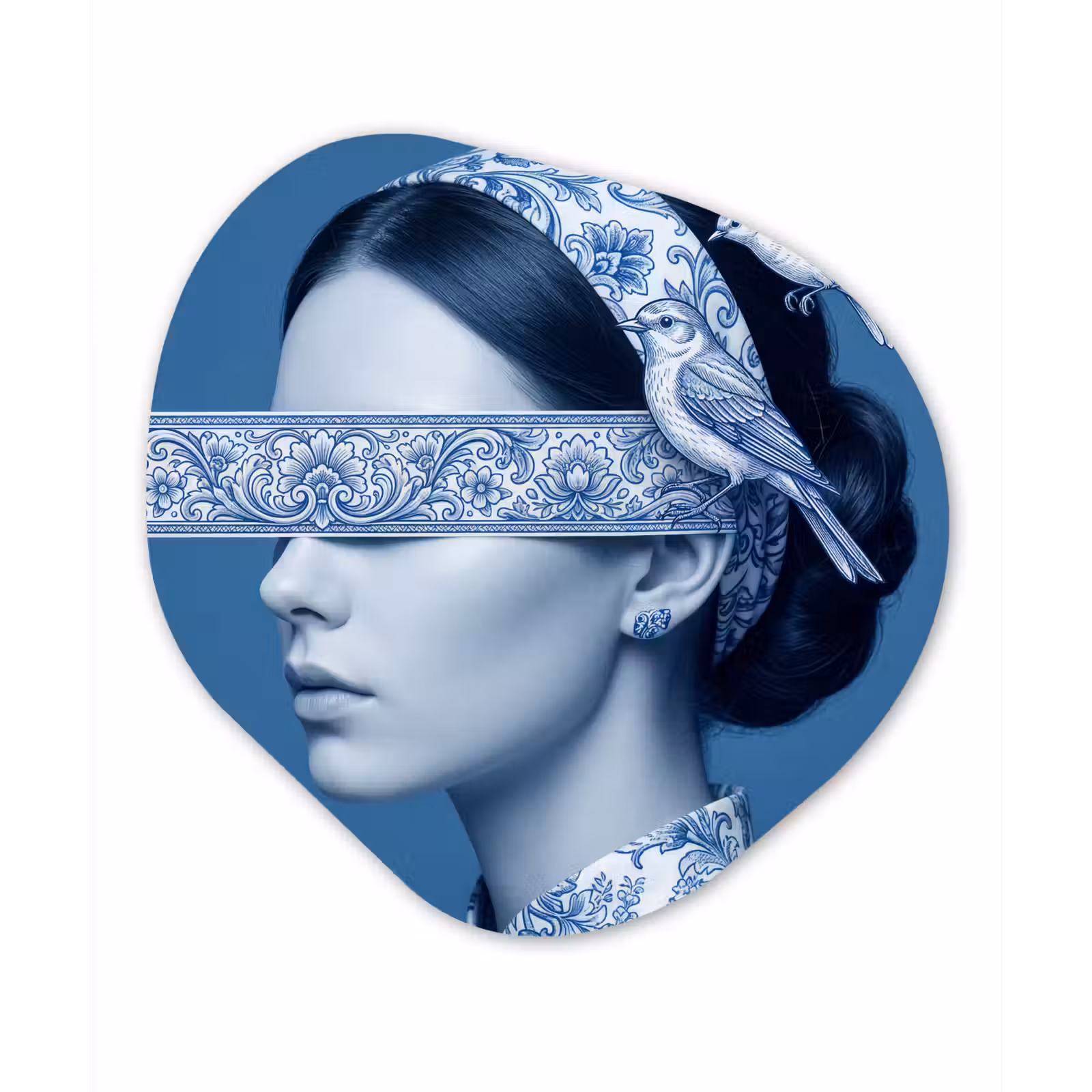 Organisch schilderij - Forex - Portret - Klassiek - Wit - Blauw — 1