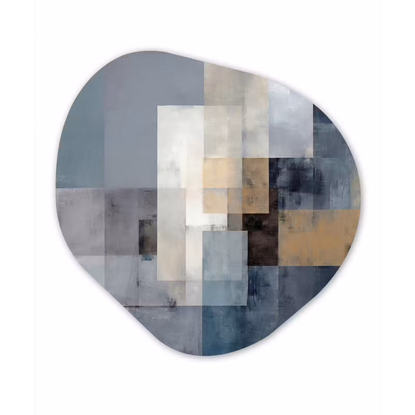 Organisch schilderij - Forex - Rechthoeken - Abstract - Blauw — 1
