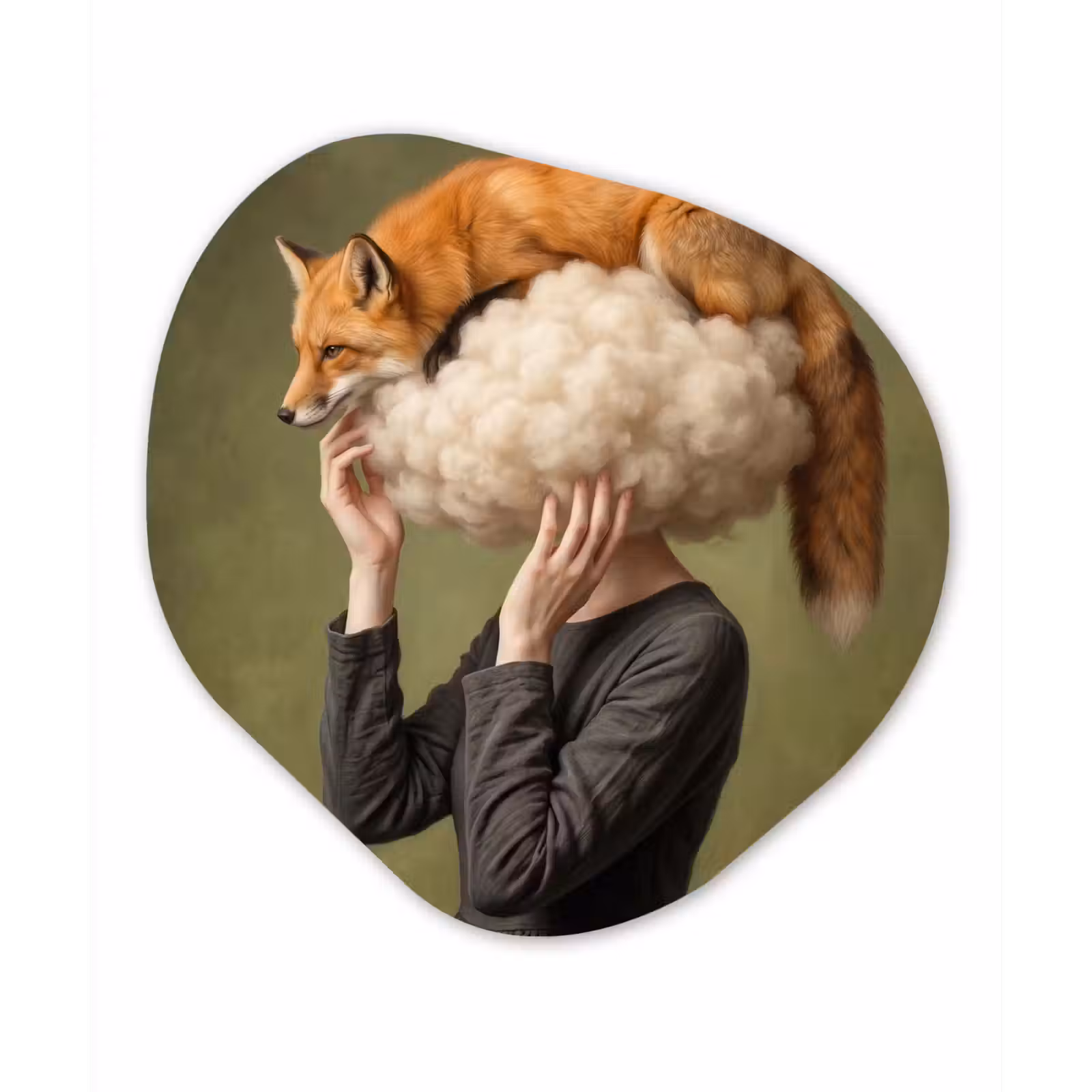 Organisch schilderij - Forex - Vos - Surrealistisch - Groen — 1