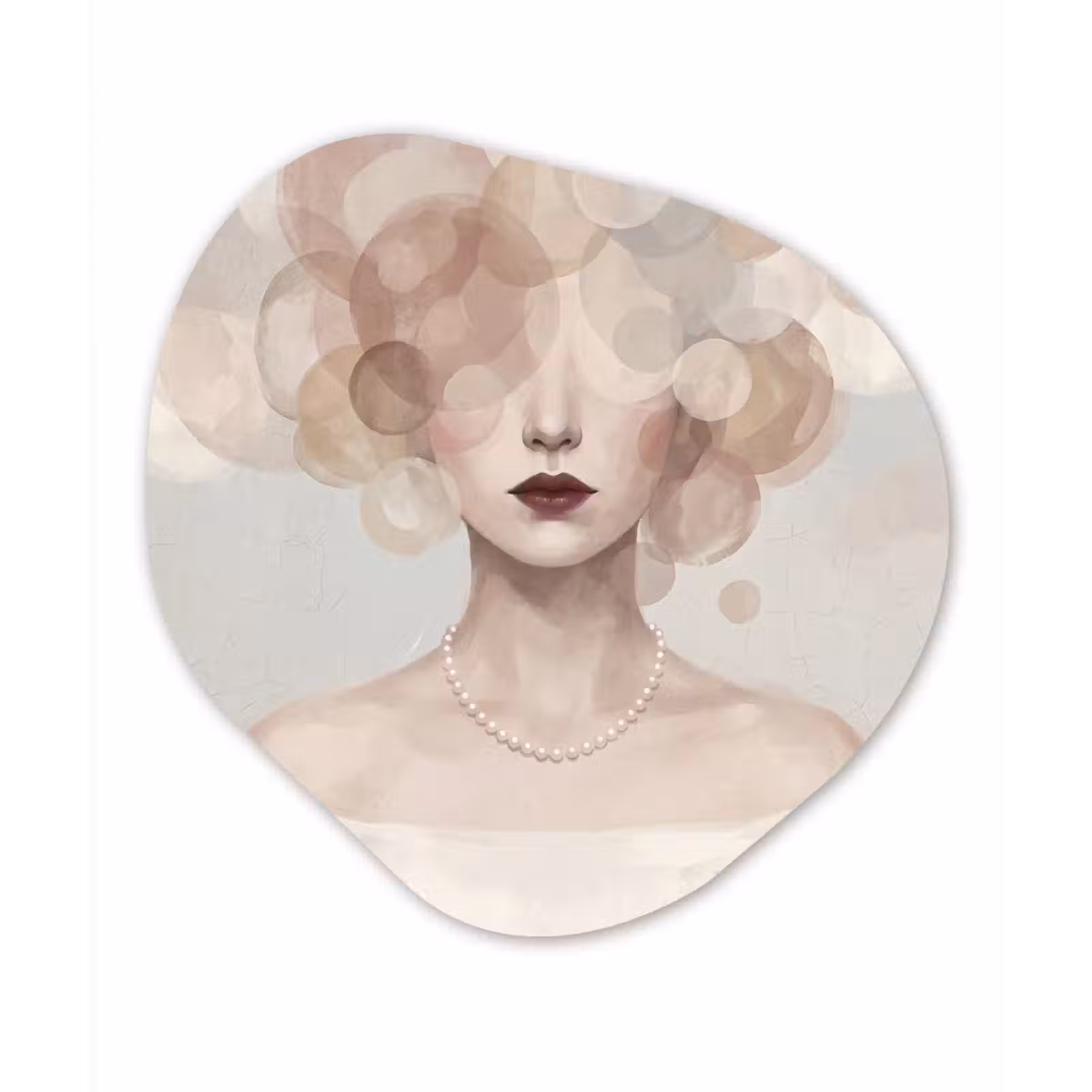 Organisch schilderij - Forex - Vrouw - Cirkels - Beige — 1