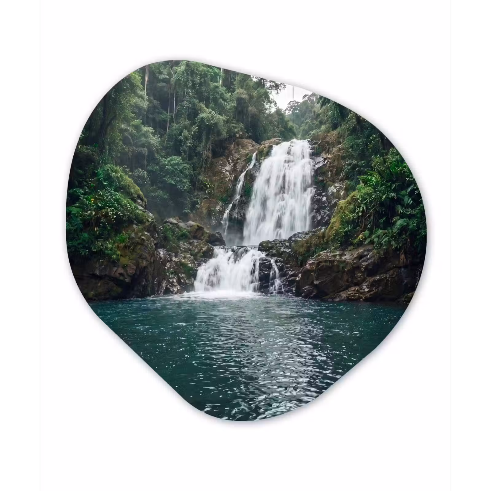 Organisch schilderij - Forex - Waterfall - Forest - Nature - Greenkhgyguyg — 1