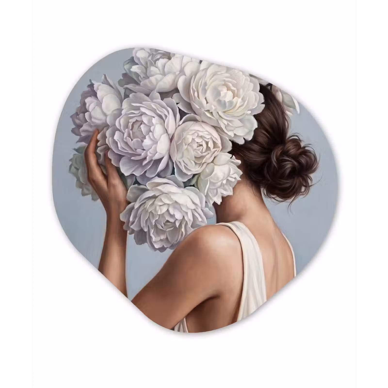 Organische vorm aluminium - Bloemen - Vrouw - Wit — 1