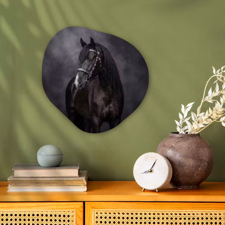 Organisch schilderij - Forex - Portret - Paard - Zwart — 2