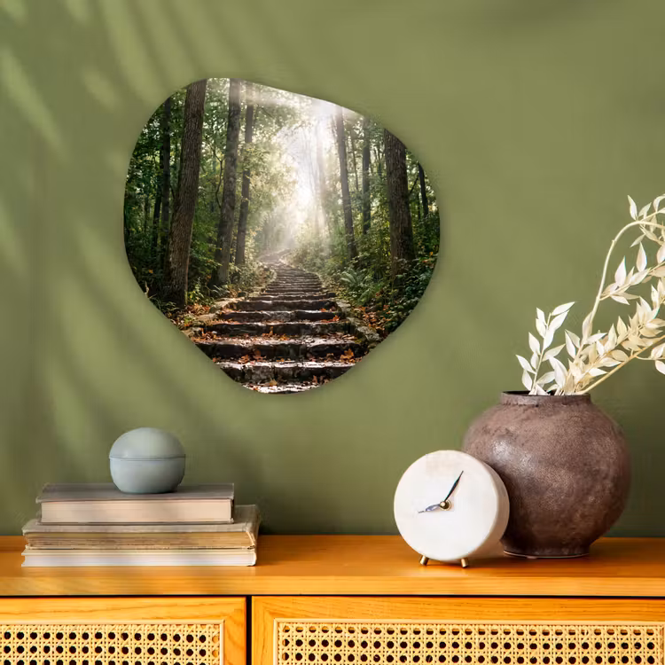 Organisch schilderij - Forex - Stenen - Trap - Bos - Natuur — 2