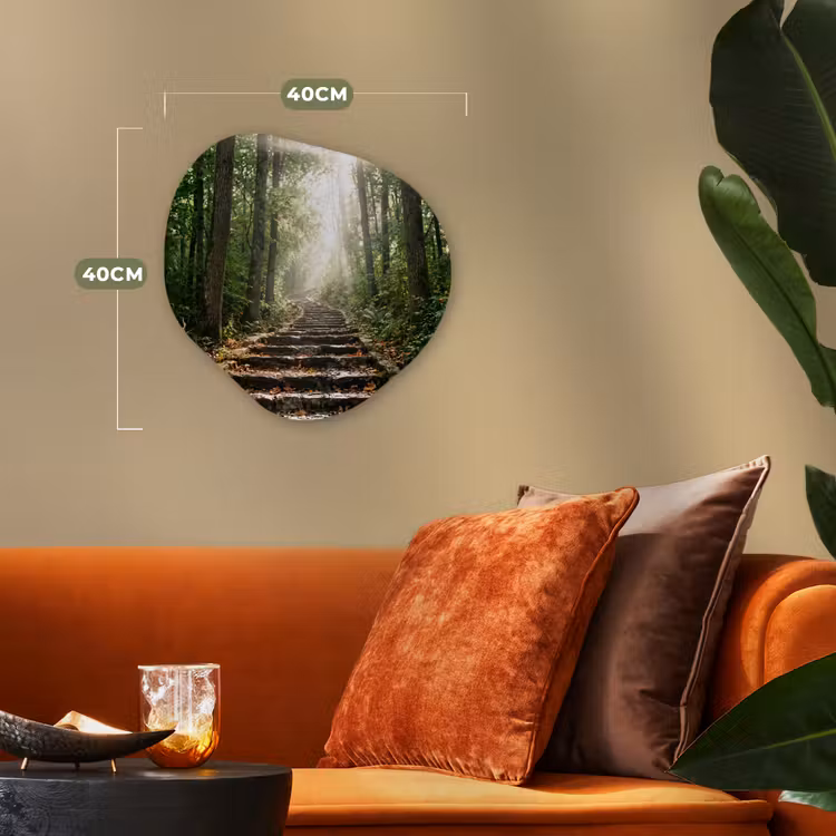 Organisch schilderij - Forex - Stenen - Trap - Bos - Natuur — 4