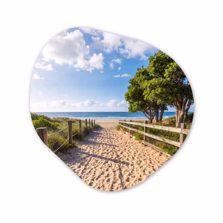 Organisch schilderij - Forex - Strand - Zandpad - Oceaan - Natuur — 1