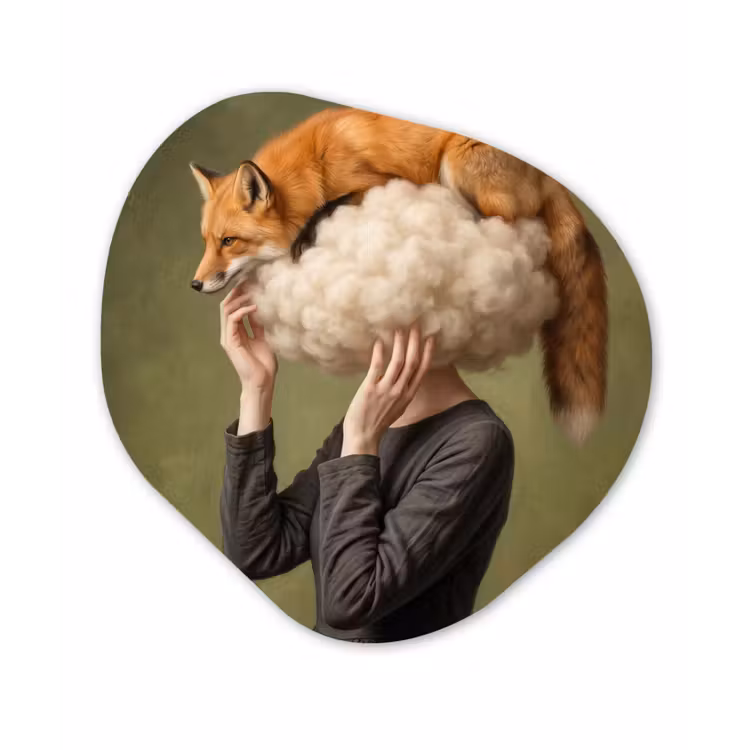 Organisch schilderij - Forex - Vos - Surrealistisch - Groen — 1