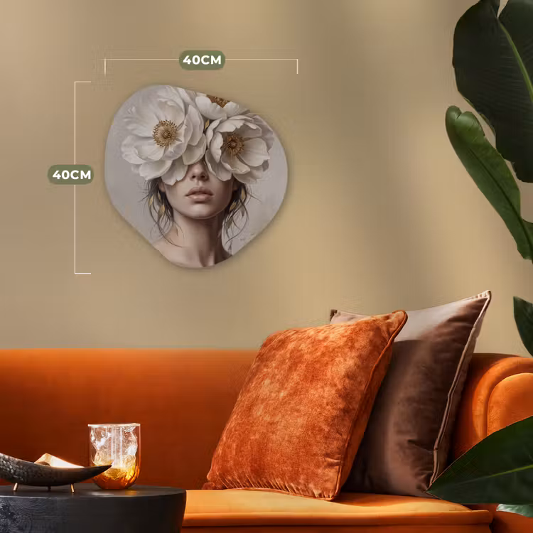 Organisch schilderij - Forex - Vrouw - Pioenroos - Wit — 4
