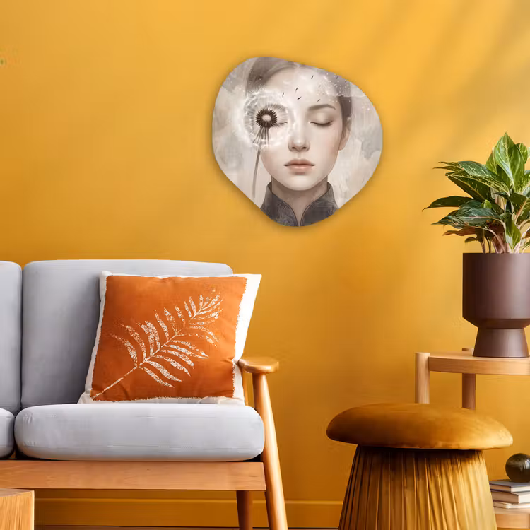 Organisch schilderij - Forex - Vrouw - Sereen - Grijs — 3