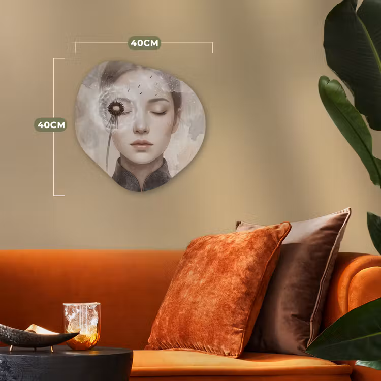 Organisch schilderij - Forex - Vrouw - Sereen - Grijs — 4