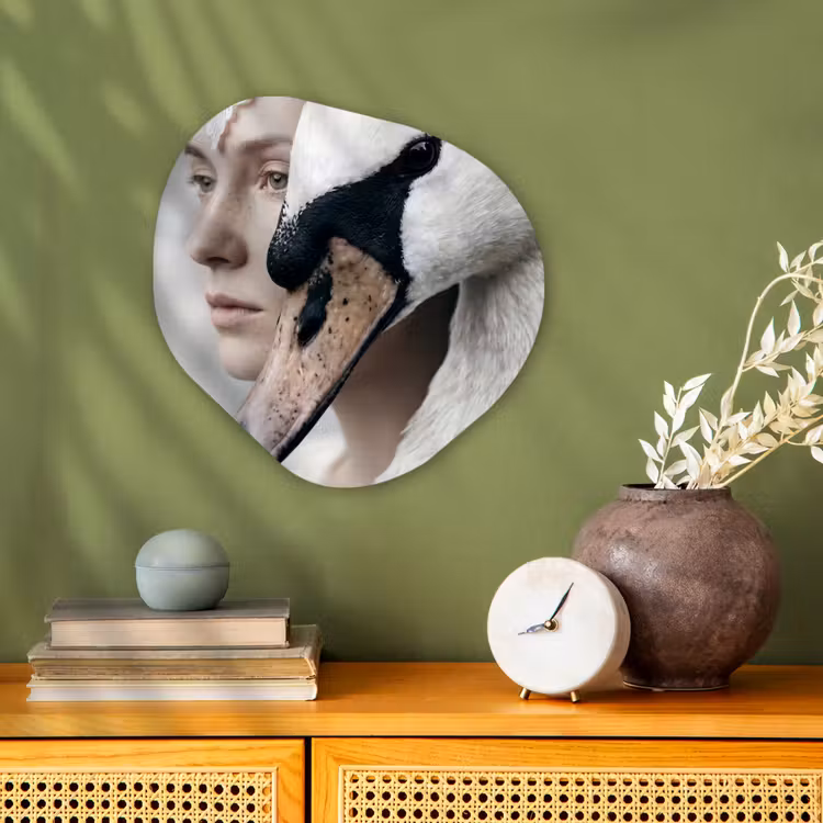 Organisch schilderij - Forex - Vrouw - Zwaan - Wit — 2
