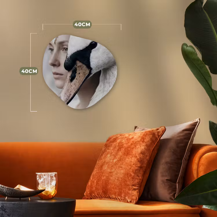 Organisch schilderij - Forex - Vrouw - Zwaan - Wit — 4