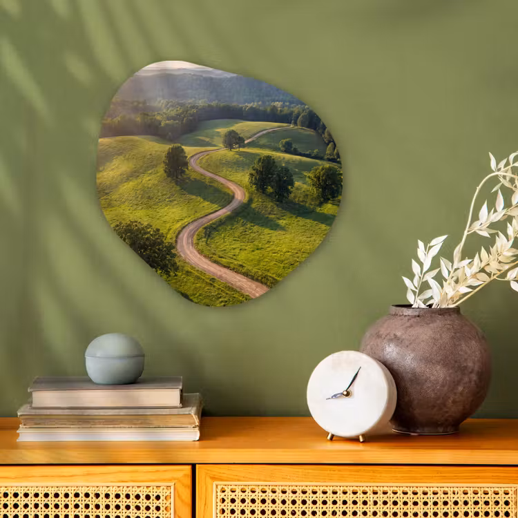 Organisch schilderij - Forex - Weg - Weide - Natuur - Groen — 2