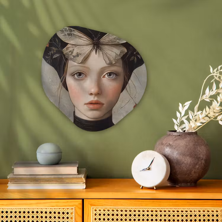 Organisch schilderij - Forex - Woman - Butterfly - Art - Classic - Muted — 2