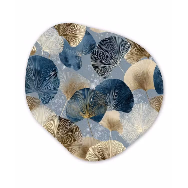 Organische vorm aluminium - Bladeren - Abstract - Goud - Blauw — 1