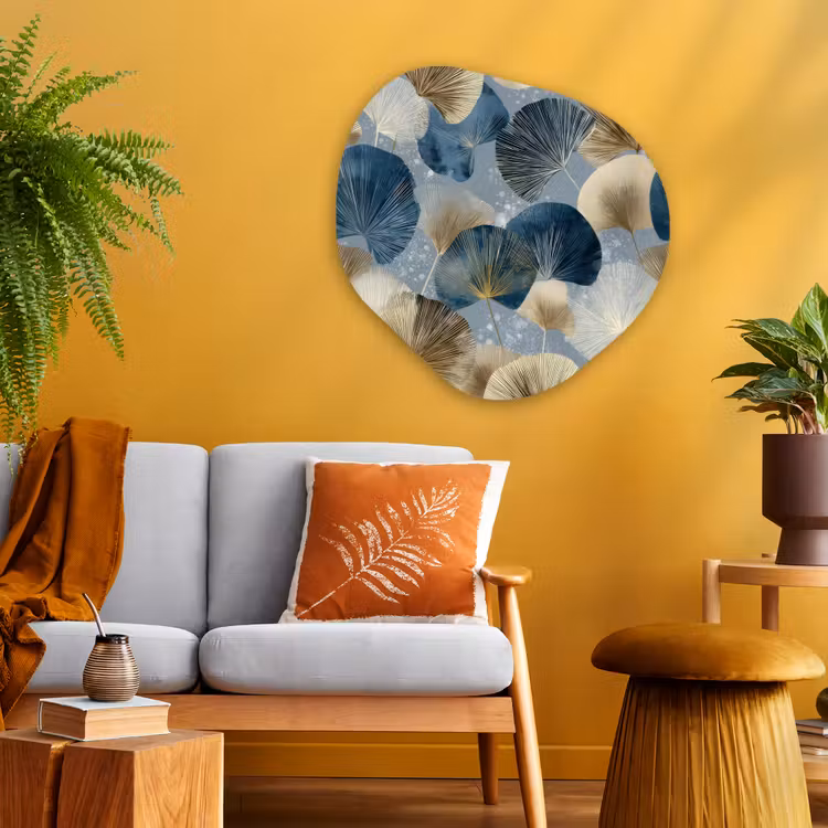 Organische vorm aluminium - Bladeren - Abstract - Goud - Blauw — 3