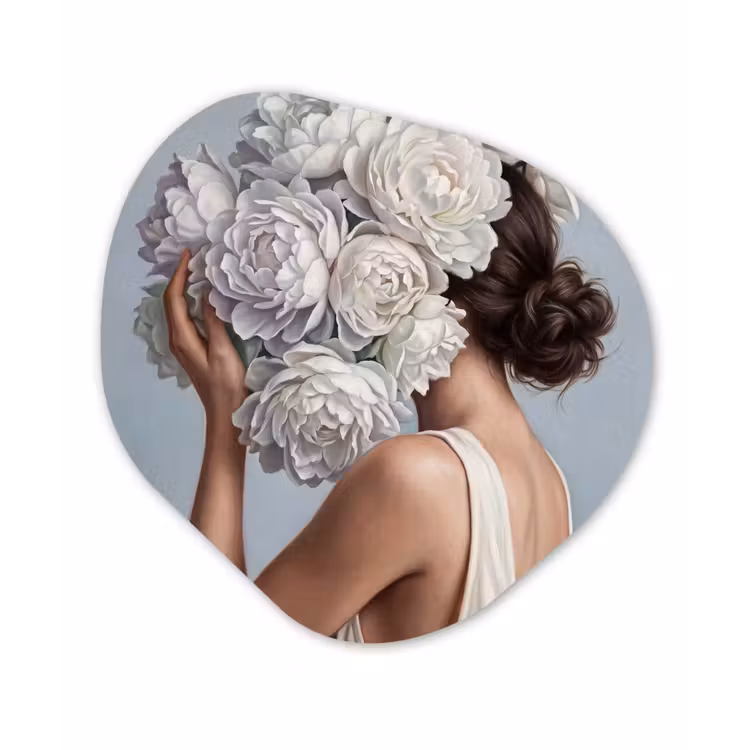 Organische vorm aluminium - Bloemen - Vrouw - Wit — 1