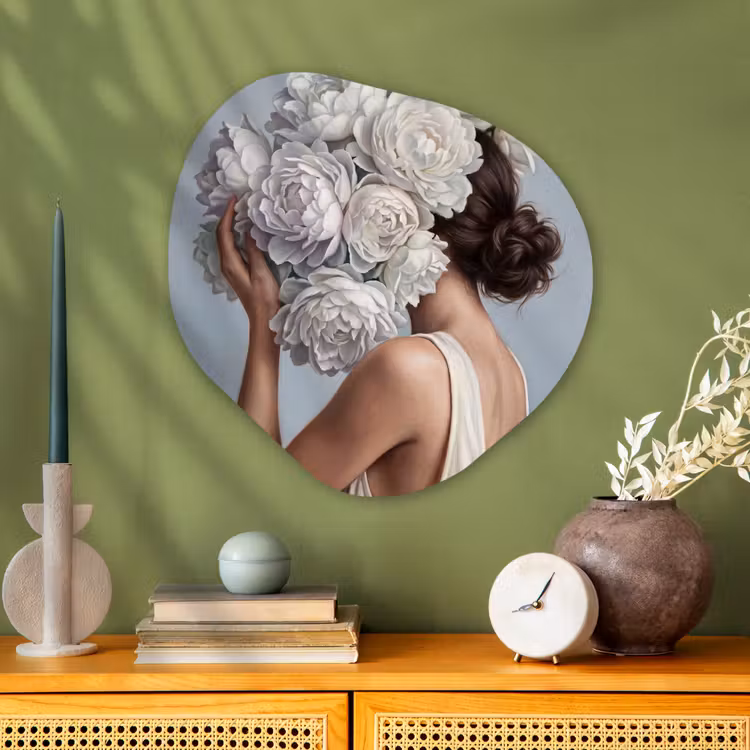 Organische vorm aluminium - Bloemen - Vrouw - Wit — 2