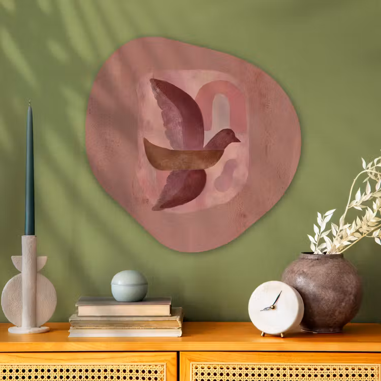 Organische vorm aluminium - Illustratie - Vogels - Abstract - Roze — 2