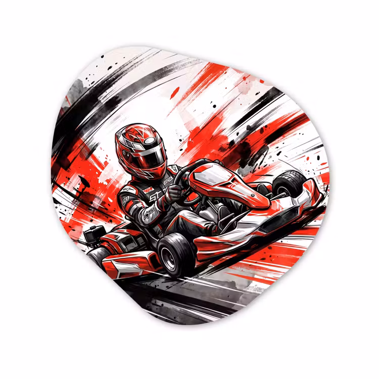 Organische vorm aluminium - Kart - Coureur - Snelheid - Rood — 1