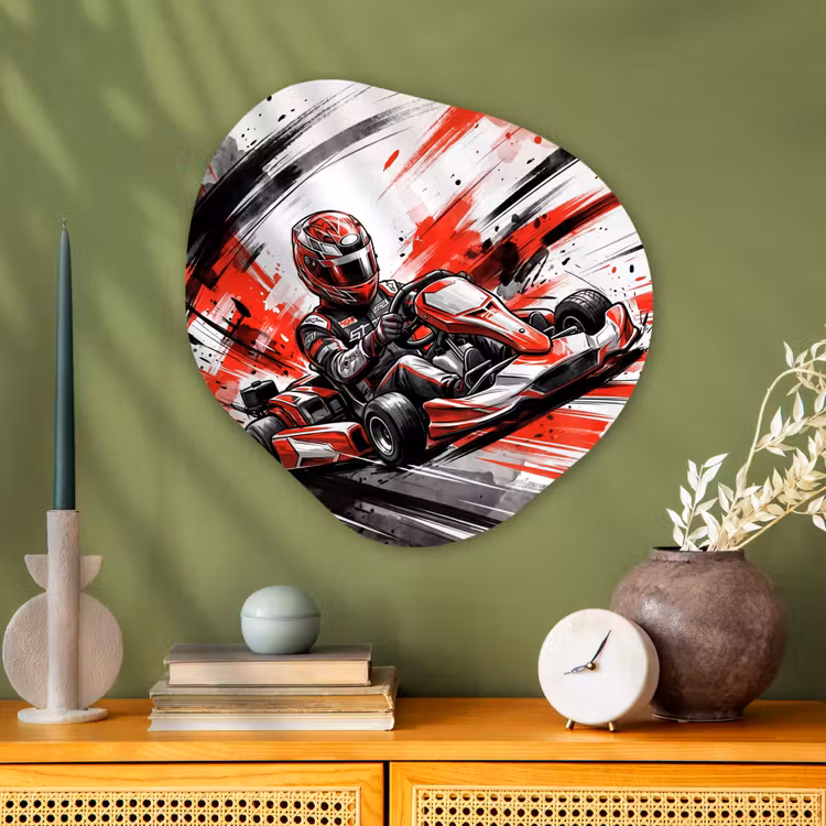 Organische vorm aluminium - Kart - Coureur - Snelheid - Rood — 2