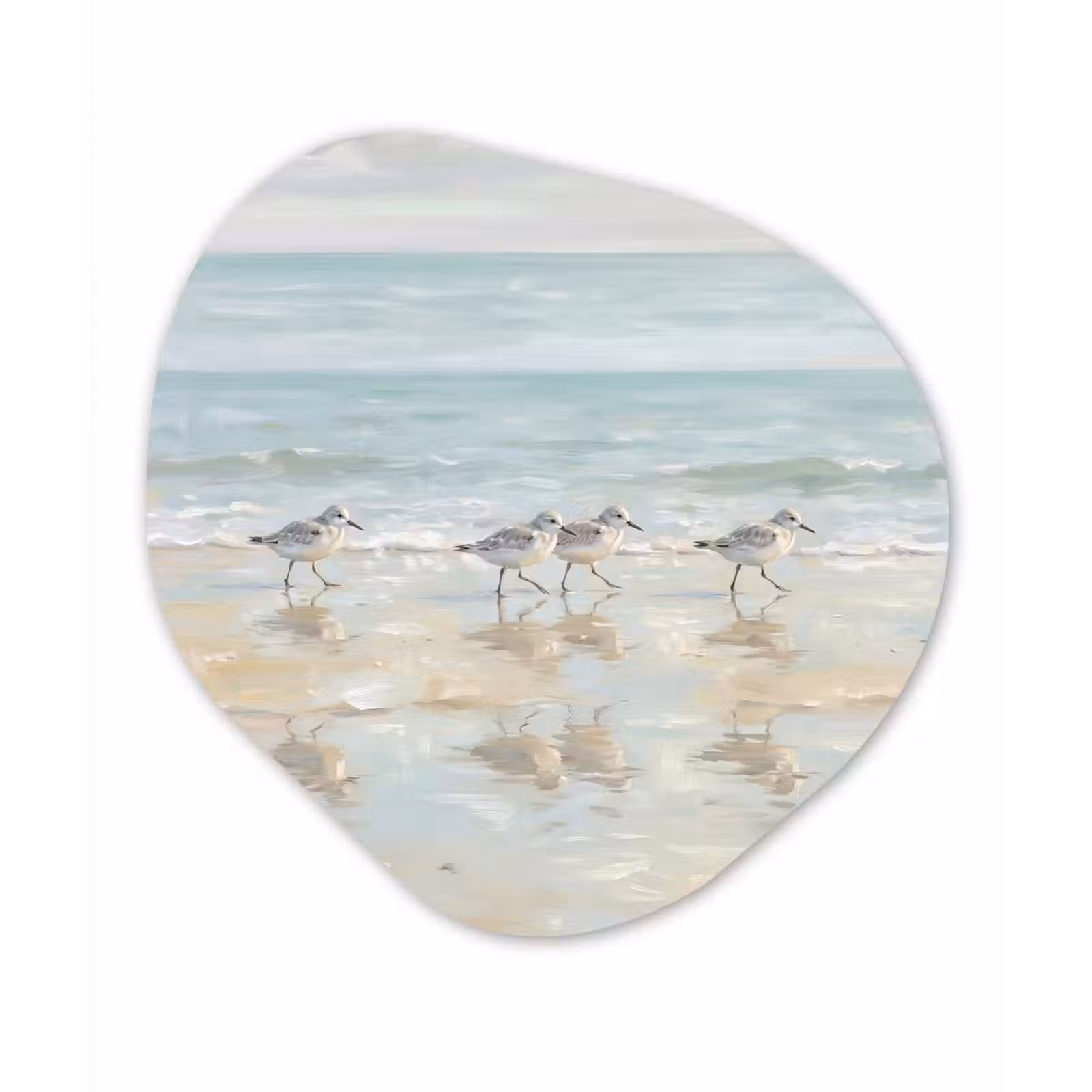 Organisch schilderij - Forex - Vogels - Strand - Zee — 1