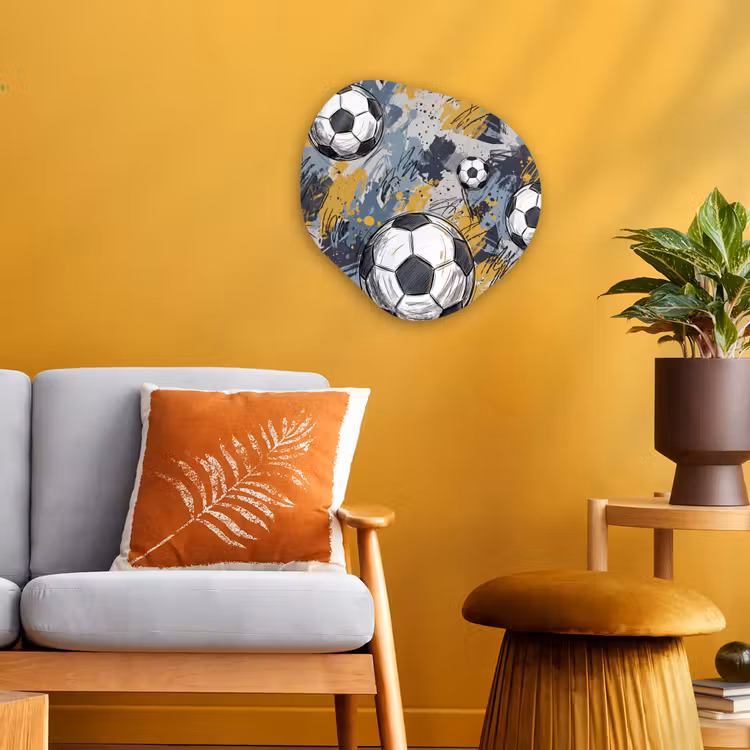 Organisch schilderij - Forex - Voetbal - Abstract - Sport - Kleurrijk — 3