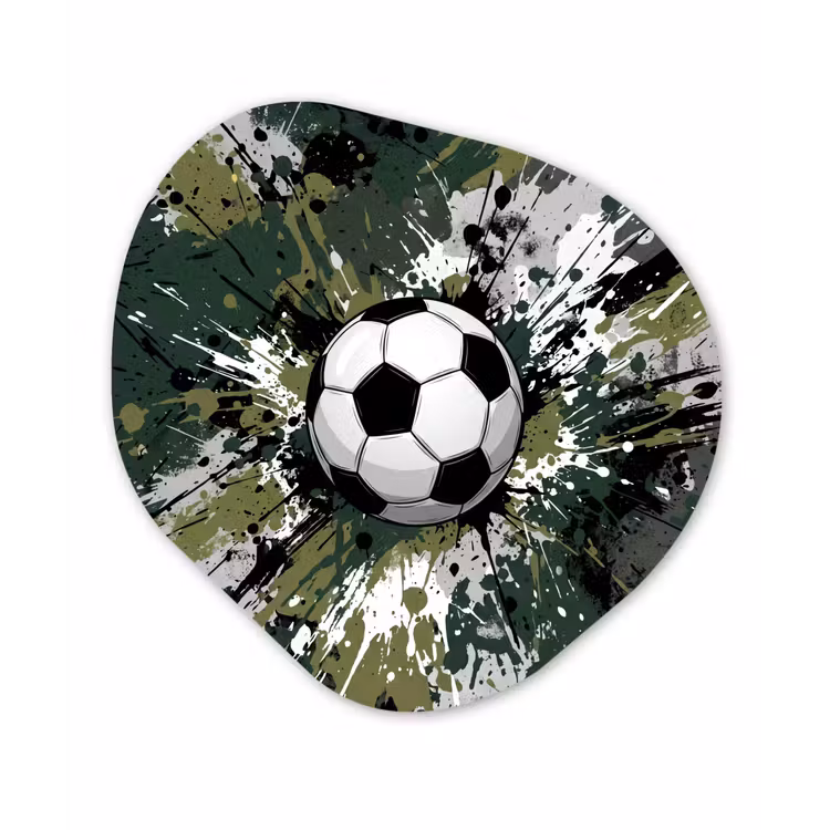 Organisch schilderij - Forex - Voetbal - Verf - Spetters - Groen — 1