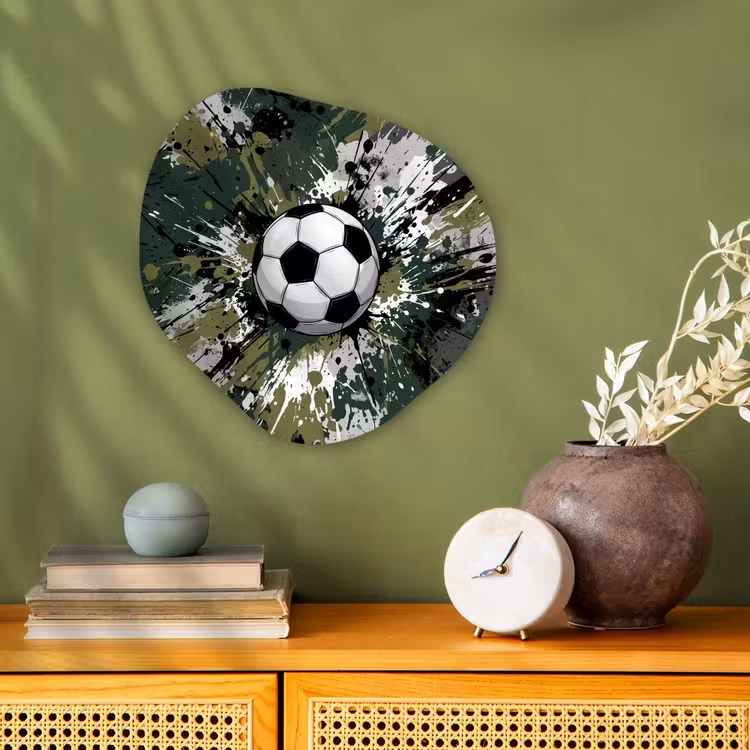 Organisch schilderij - Forex - Voetbal - Verf - Spetters - Groen — 2