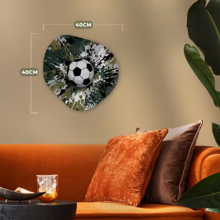 Organisch schilderij - Forex - Voetbal - Verf - Spetters - Groen — 4