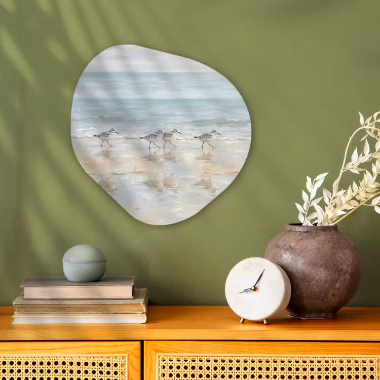 Organisch schilderij - Forex - Vogels - Strand - Zee — 2