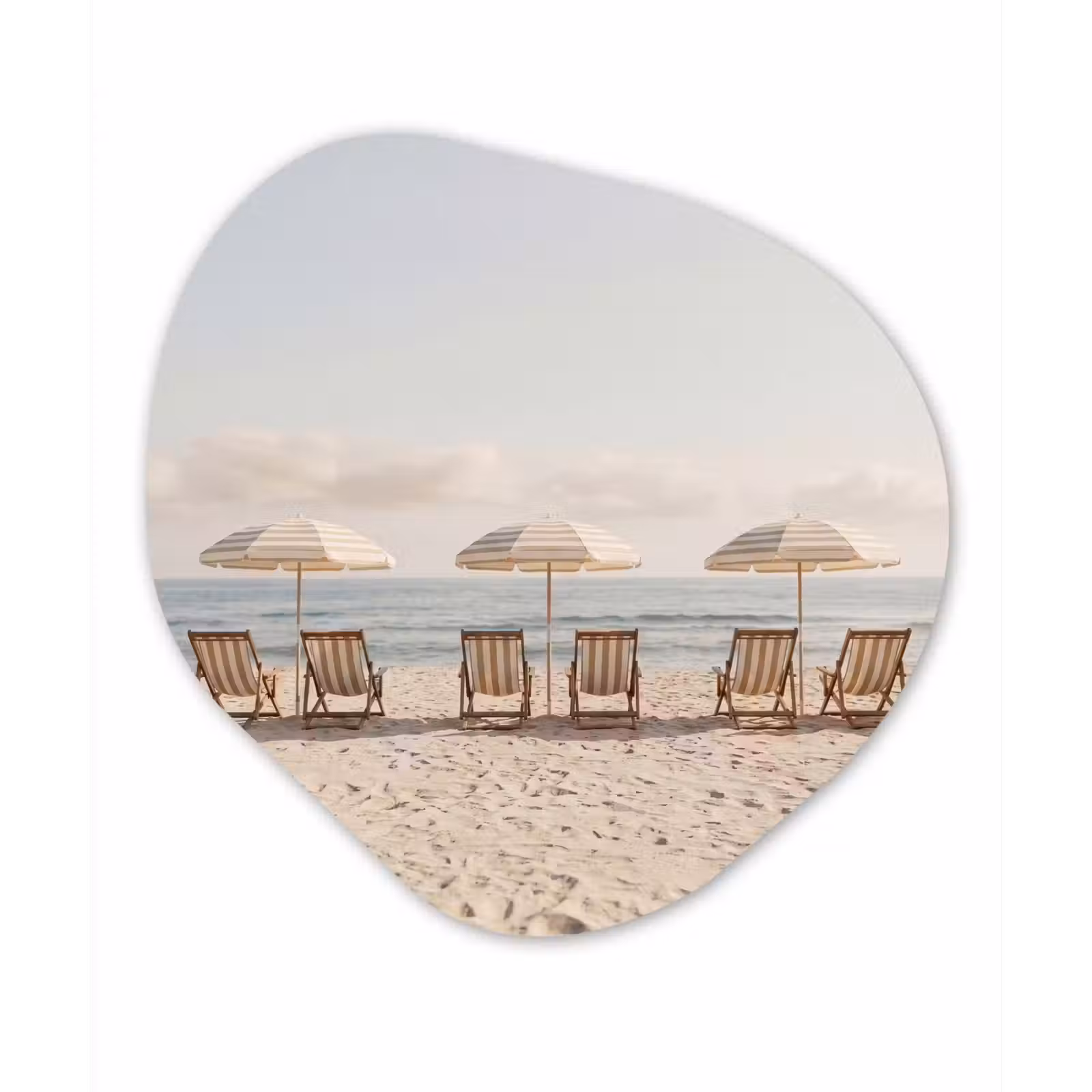 Organisch schilderij - Forex - Strand - Stoelen - Parasol — 1
