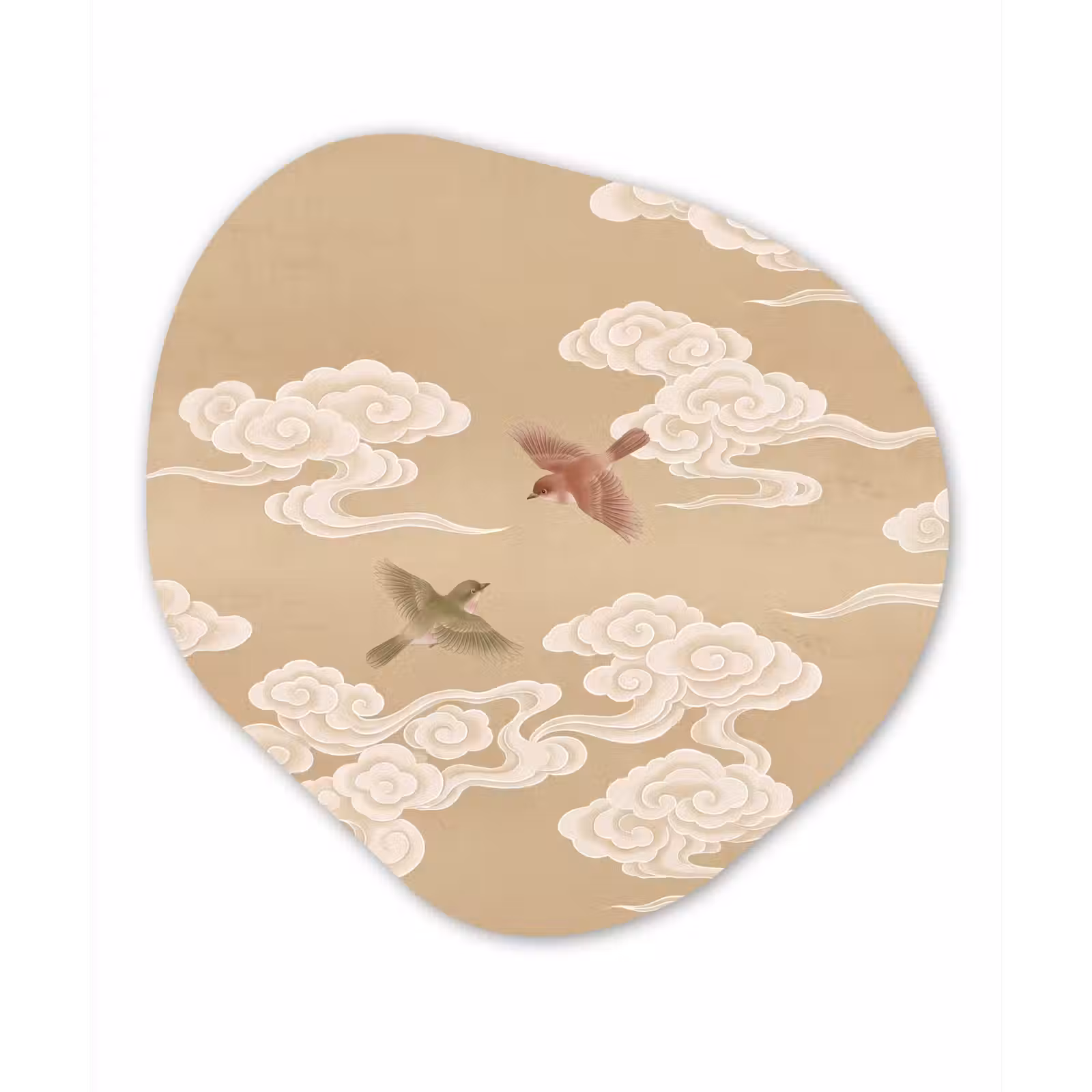 Organisch schilderij - Forex - Vogels - Vliegen - Beige — 1