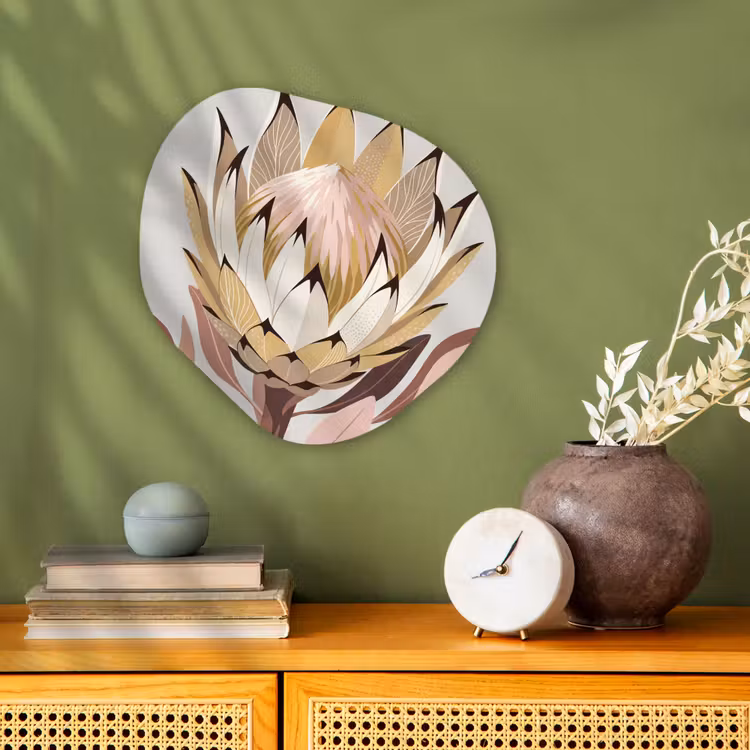 Organisch schilderij - Forex - Protea - Bloem - Botanisch - Beige — 2