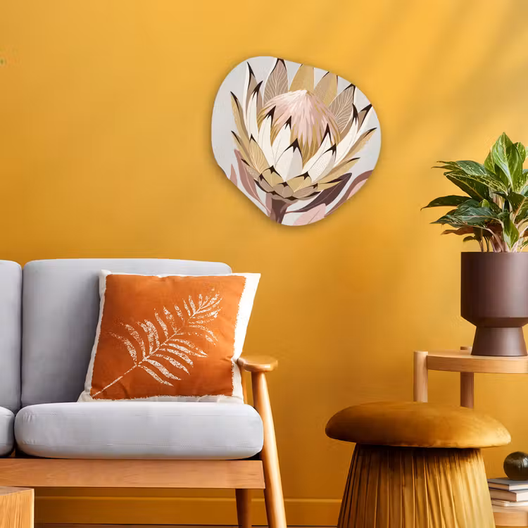 Organisch schilderij - Forex - Protea - Bloem - Botanisch - Beige — 3